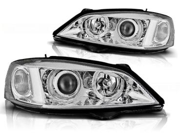 Scheinwerfer Angel Eyes für Opel Astra G Bj. 98-05 Chrom